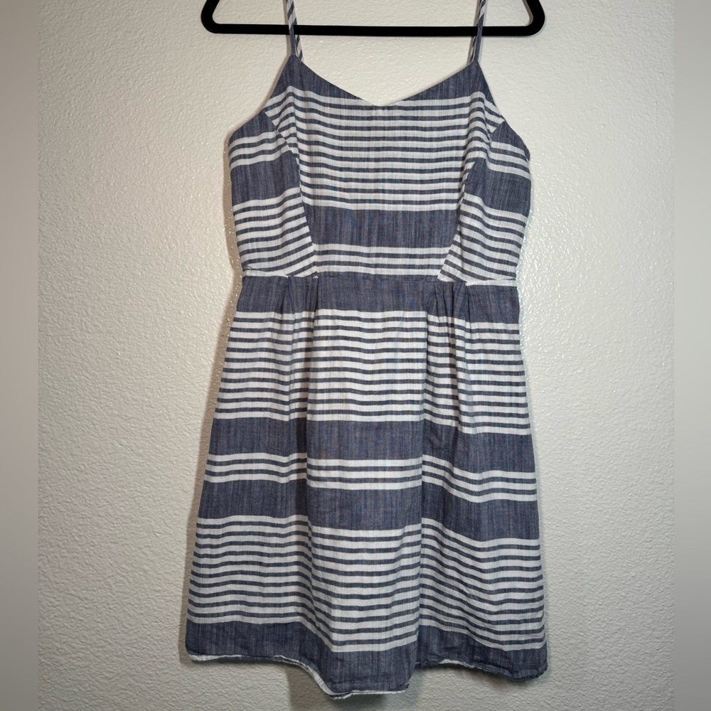 Old Navy Blue and White Striped Spaghetti Strap Dress